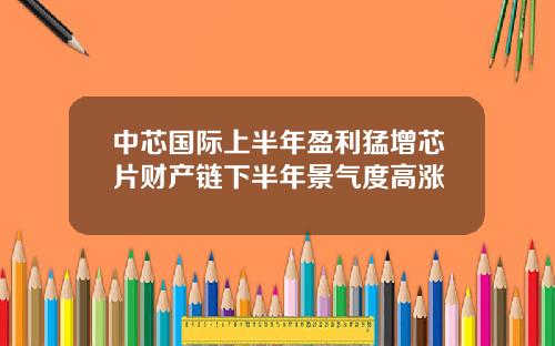 中芯国际上半年盈利猛增芯片财产链下半年景气度高涨