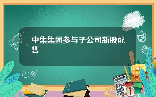 中集集团参与子公司新股配售