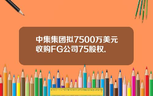 中集集团拟7500万美元收购FG公司75股权.