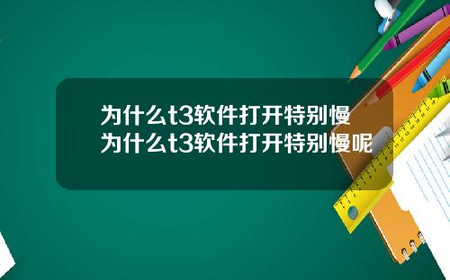 为什么t3软件打开特别慢为什么t3软件打开特别慢呢