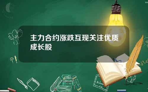 主力合约涨跌互现关注优质成长股