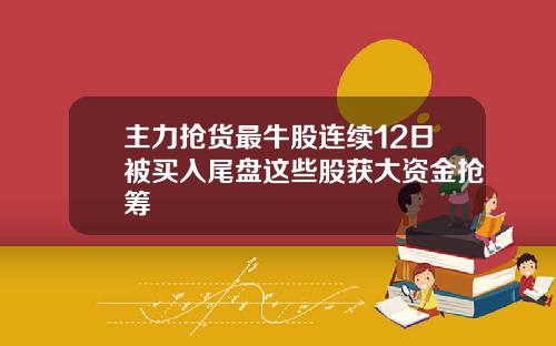 主力抢货最牛股连续12日被买入尾盘这些股获大资金抢筹