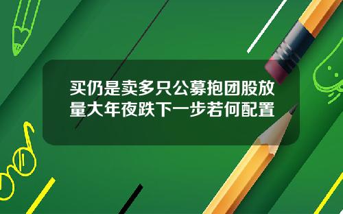 买仍是卖多只公募抱团股放量大年夜跌下一步若何配置