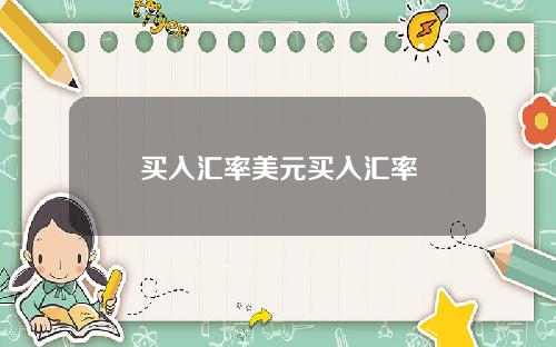 买入汇率美元买入汇率