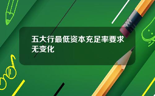 五大行最低资本充足率要求无变化