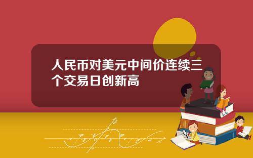 人民币对美元中间价连续三个交易日创新高