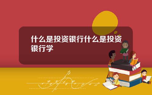 什么是投资银行什么是投资银行学