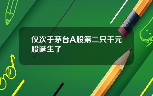 仅次于茅台A股第二只千元股诞生了