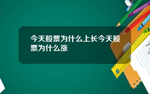 今天股票为什么上长今天股票为什么涨