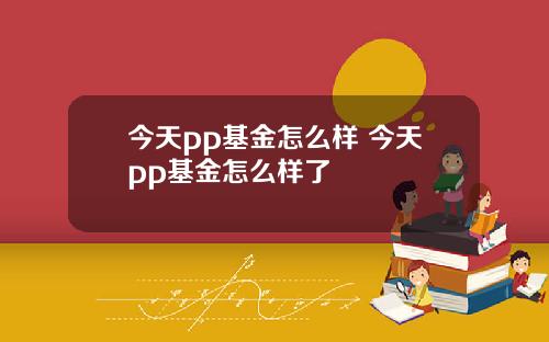 今天pp基金怎么样 今天pp基金怎么样了