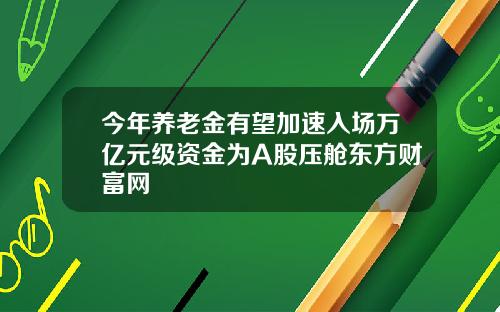 今年养老金有望加速入场万亿元级资金为A股压舱东方财富网