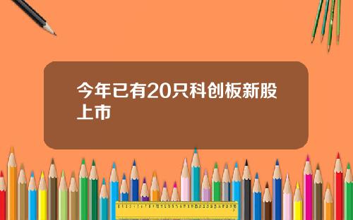 今年已有20只科创板新股上市