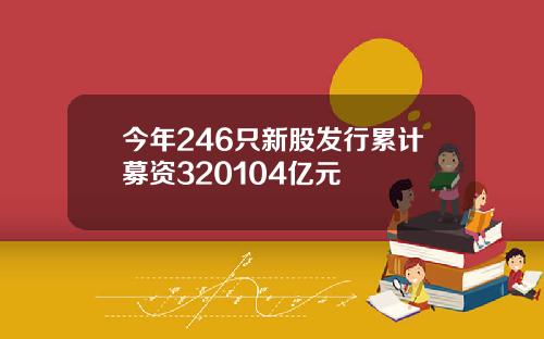 今年246只新股发行累计募资320104亿元