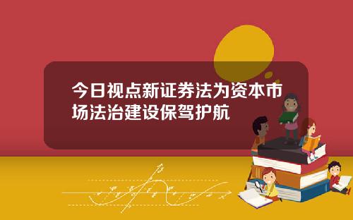 今日视点新证券法为资本市场法治建设保驾护航