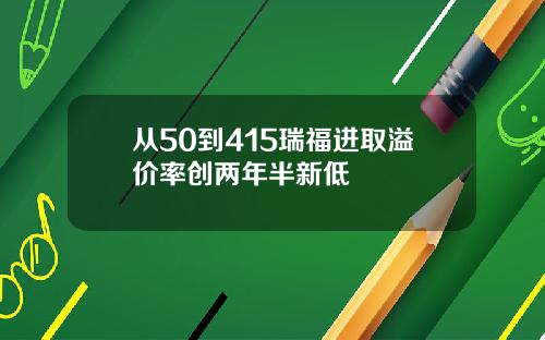 从50到415瑞福进取溢价率创两年半新低