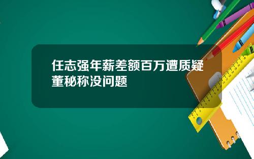任志强年薪差额百万遭质疑董秘称没问题
