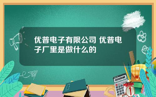 优普电子有限公司 优普电子厂里是做什么的