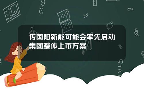 传国阳新能可能会率先启动集团整体上市方案