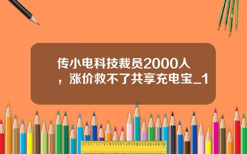 传小电科技裁员2000人，涨价救不了共享充电宝_1