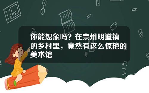 你能想象吗？在崇州明道镇的乡村里，竟然有这么惊艳的美术馆