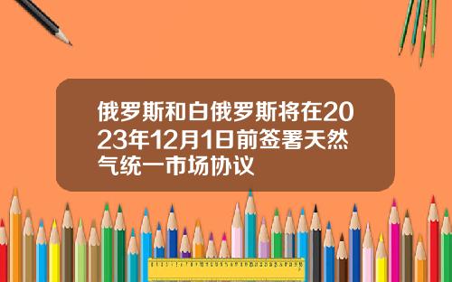 俄罗斯和白俄罗斯将在2023年12月1日前签署天然气统一市场协议