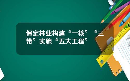 保定林业构建“一核”“三带”实施“五大工程”