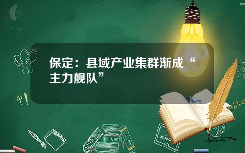 保定：县域产业集群渐成“主力舰队”