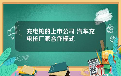 充电桩的上市公司 汽车充电桩厂家合作模式
