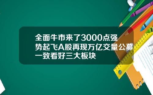 全面牛市来了3000点强势起飞A股再现万亿交量公募一致看好三大板块