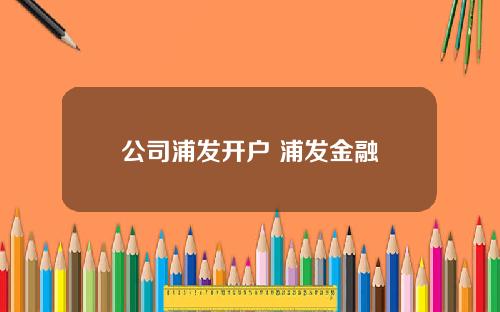 公司浦发开户 浦发金融