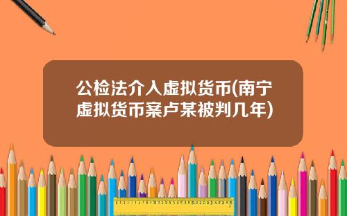 公检法介入虚拟货币(南宁虚拟货币案卢某被判几年)