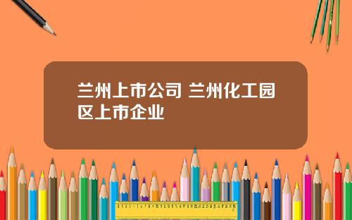 兰州上市公司 兰州化工园区上市企业