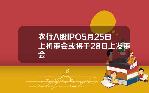 农行A股IPO5月25日上初审会或将于28日上发审会