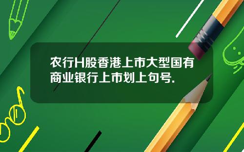 农行H股香港上市大型国有商业银行上市划上句号.