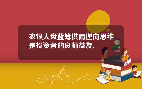 农银大盘蓝筹洪雨逆向思维是投资者的良师益友.