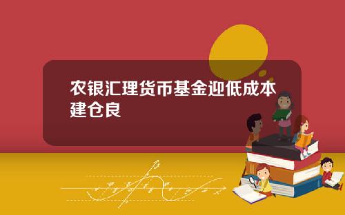 农银汇理货币基金迎低成本建仓良