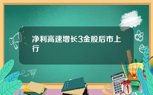 净利高速增长3金股后市上行