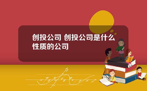 创投公司 创投公司是什么性质的公司