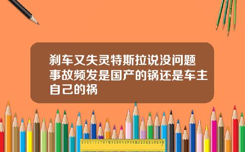 刹车又失灵特斯拉说没问题事故频发是国产的锅还是车主自己的祸