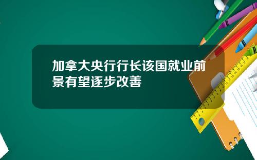 加拿大央行行长该国就业前景有望逐步改善
