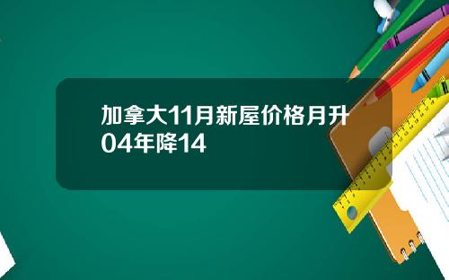 加拿大11月新屋价格月升04年降14