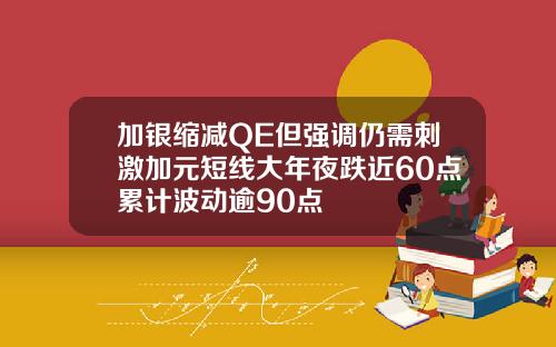 加银缩减QE但强调仍需刺激加元短线大年夜跌近60点累计波动逾90点