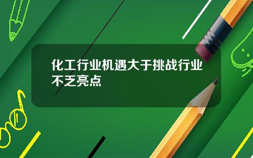 化工行业机遇大于挑战行业不乏亮点
