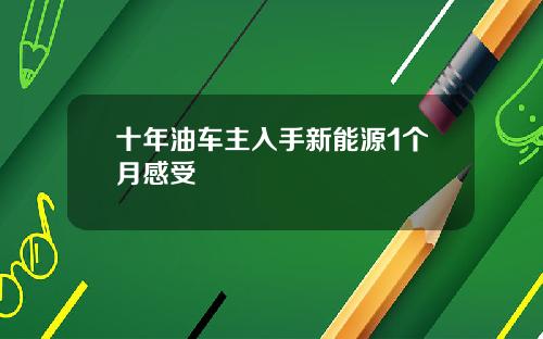 十年油车主入手新能源1个月感受