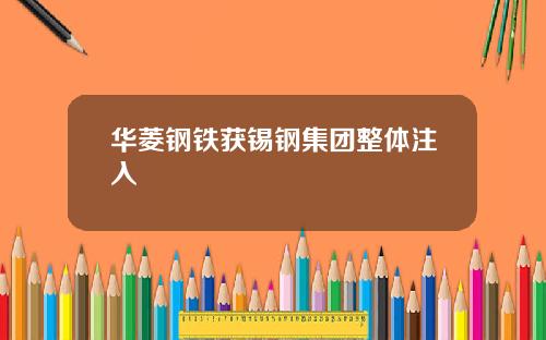华菱钢铁获锡钢集团整体注入