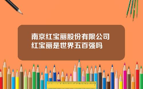 南京红宝丽股份有限公司 红宝丽是世界五百强吗