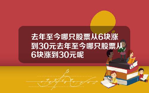 去年至今哪只股票从6块涨到30元去年至今哪只股票从6块涨到30元呢