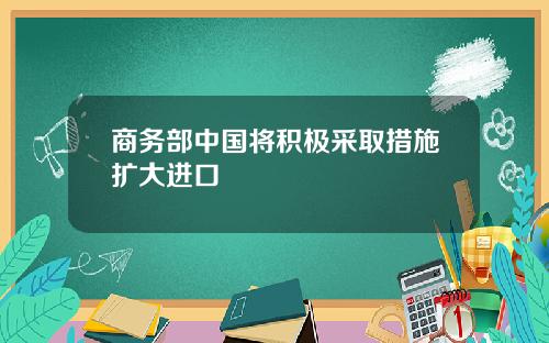 商务部中国将积极采取措施扩大进口