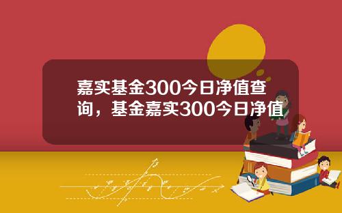 嘉实基金300今日净值查询，基金嘉实300今日净值