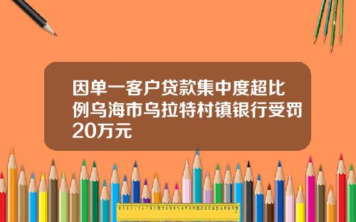 因单一客户贷款集中度超比例乌海市乌拉特村镇银行受罚20万元